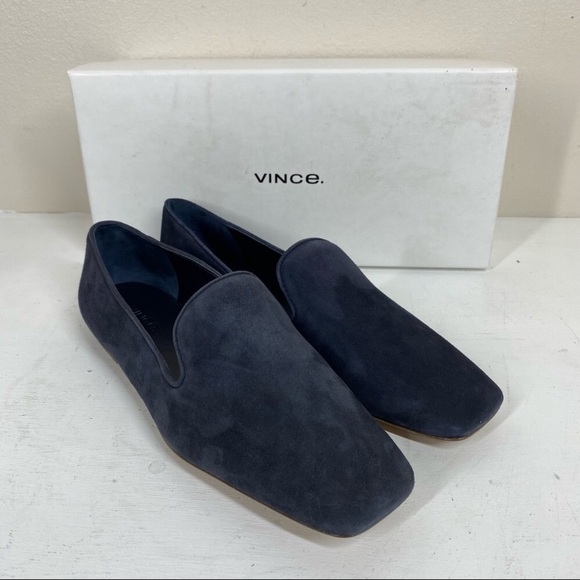 Vince Clark square toe loafers in coastal blue suede, size 7 - Picture 8 of 8